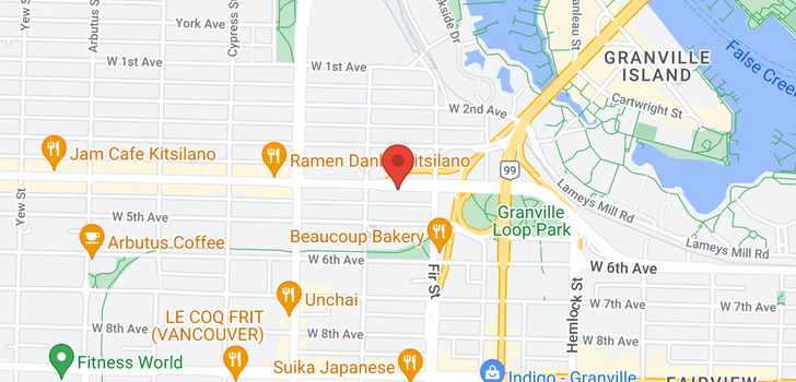 map of 310 1680 W 4TH AVENUE